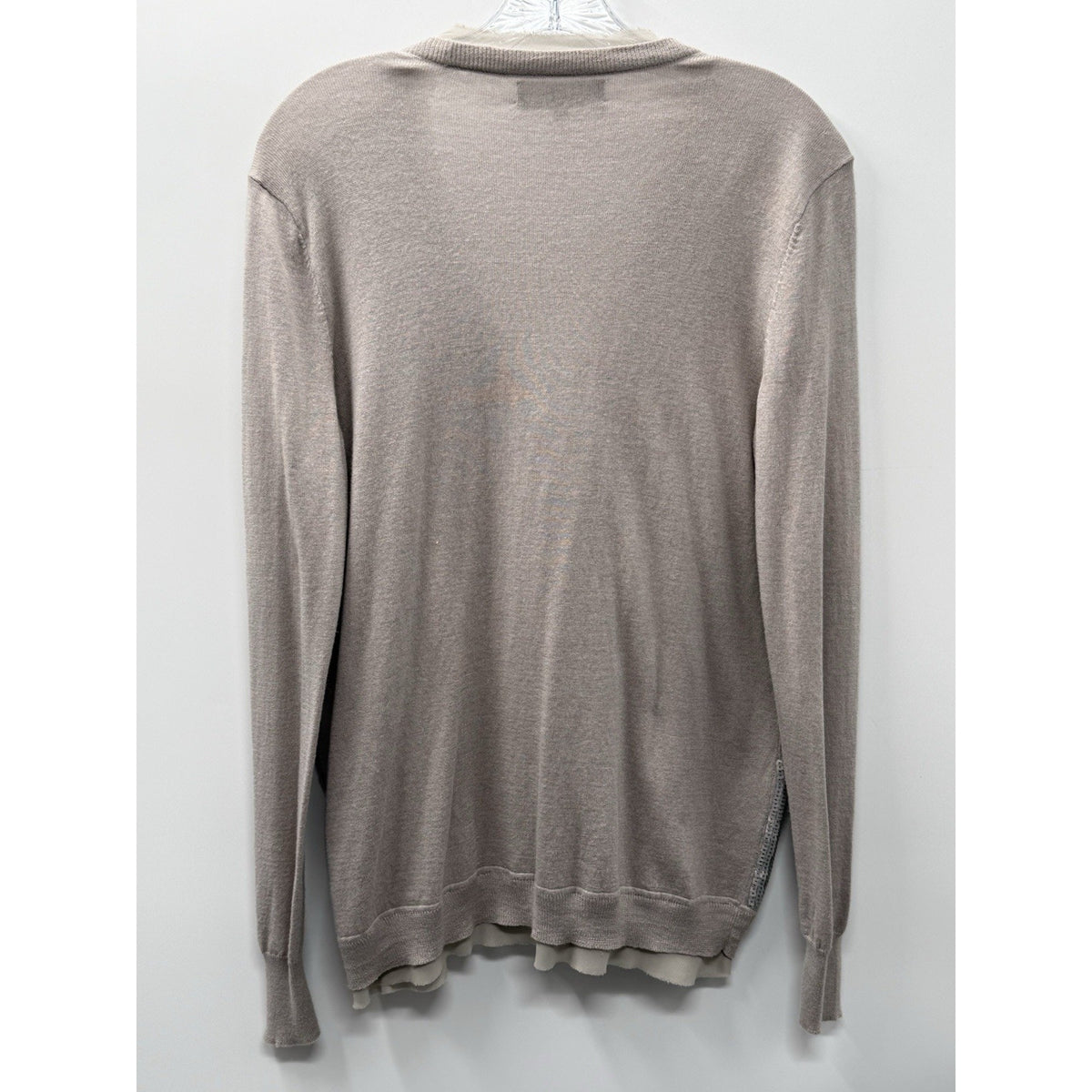 Jones New York Sequin Cardigan Women Size XL Cotton Wool Blend Gray Luxe