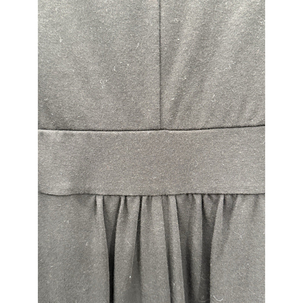 Lands End 2X Black Faux Wrap Dress Stretch Pima Cotton Empire Waist