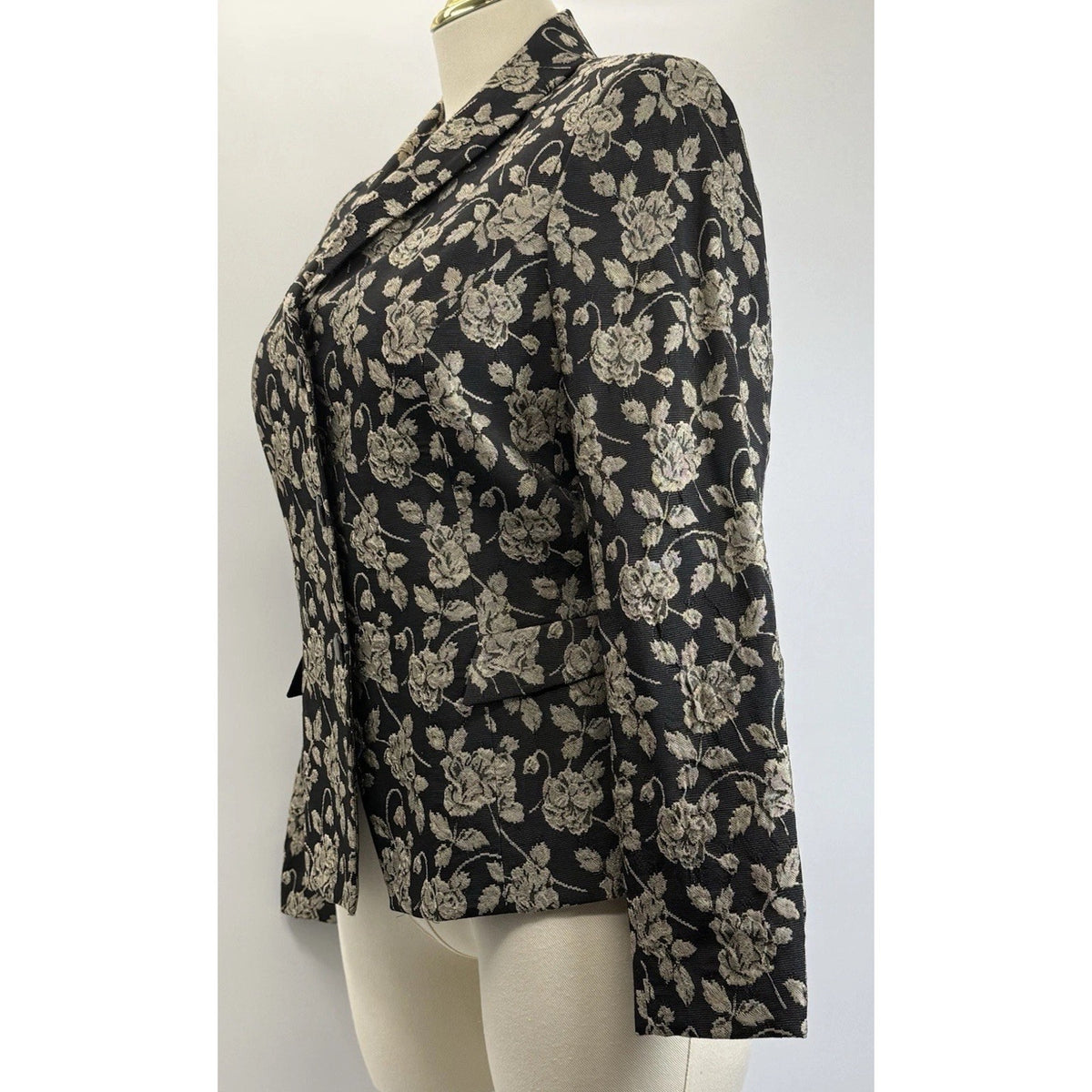 Jones New York Collection Floral Tapestry Blazer Jacket Women 12 Dark Academia