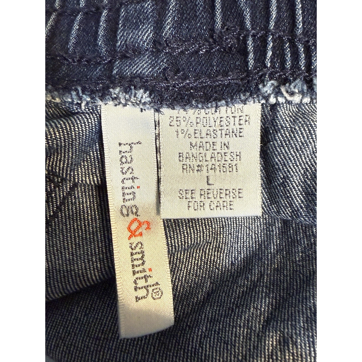 Hasting & Smith Denim Crop Pants Women Sz Large Elastic Waist
