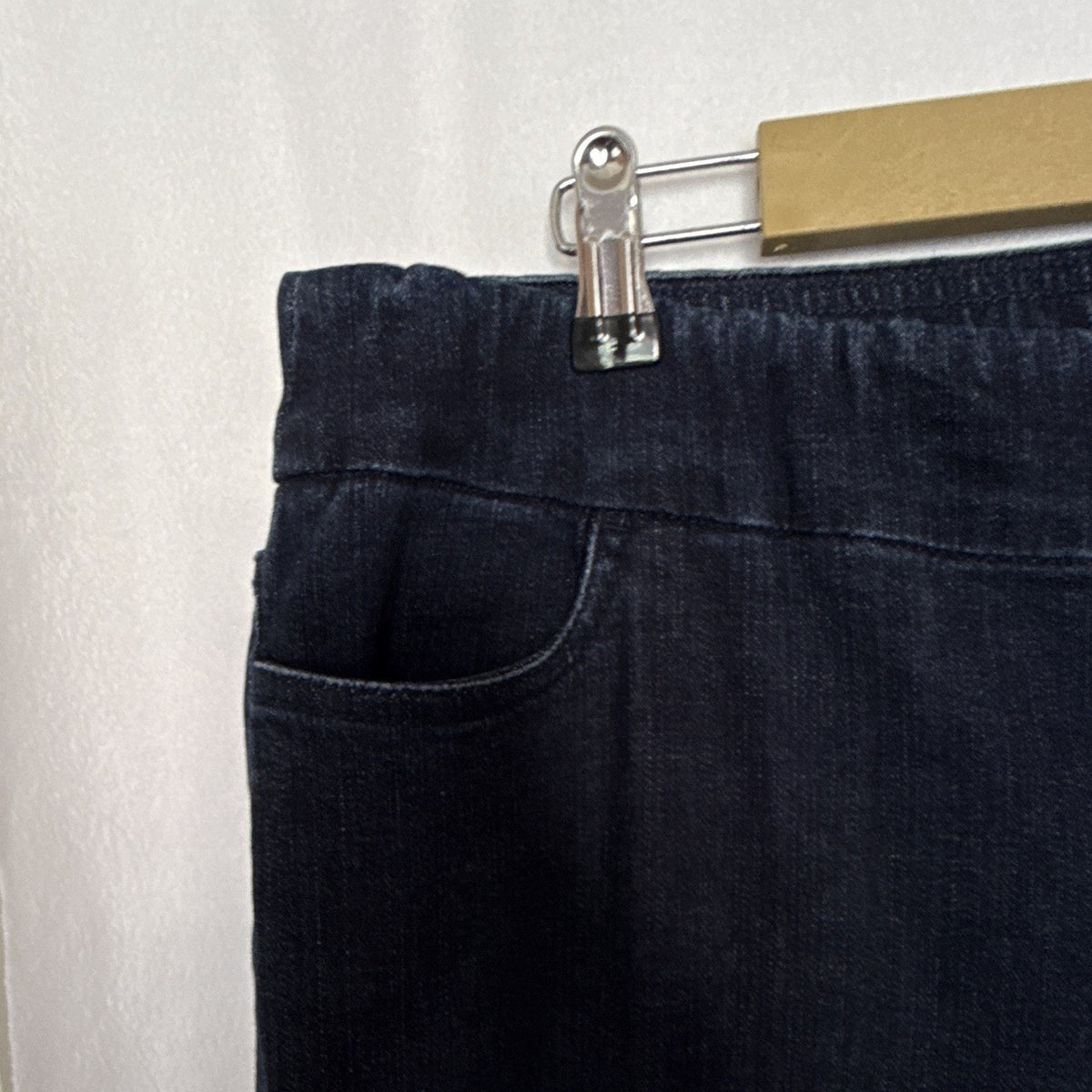 Draper's & Damon's Women’s Petite PXL Black Denim Pull On Straight Leg Pants