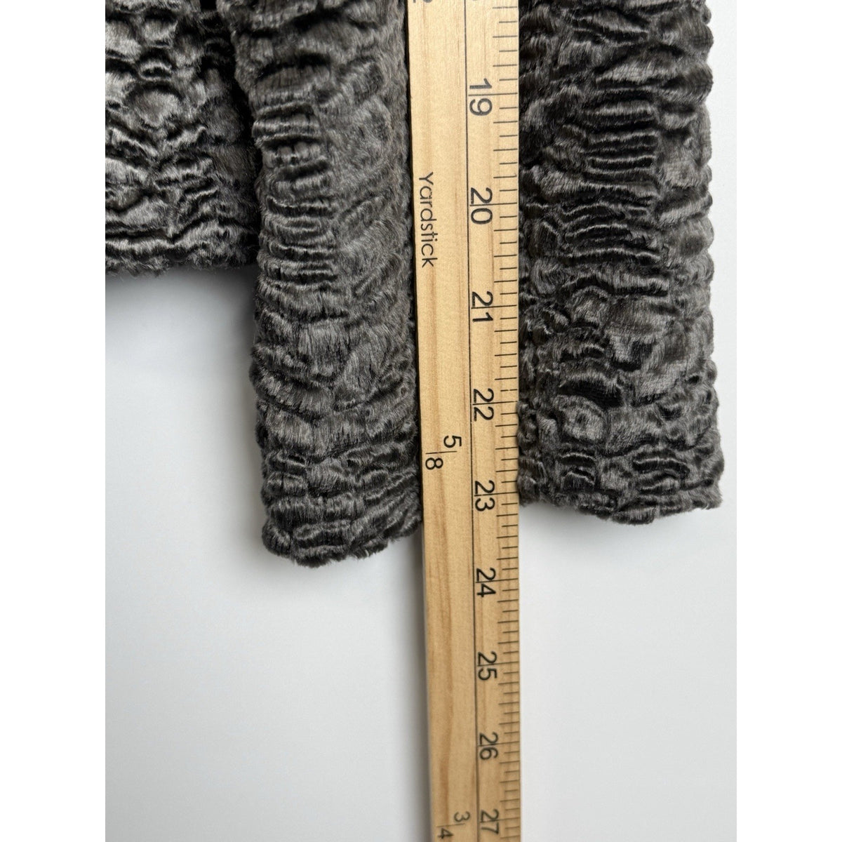Charter Club (Flawed) Petite Faux Fur Textured Jacket Gray 8P Cropped Glam Chic