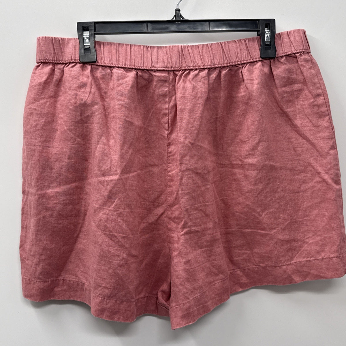 Philosophy 100% Linen Pull On Shorts Womens XL Pink Elastic Waist Casual Summer