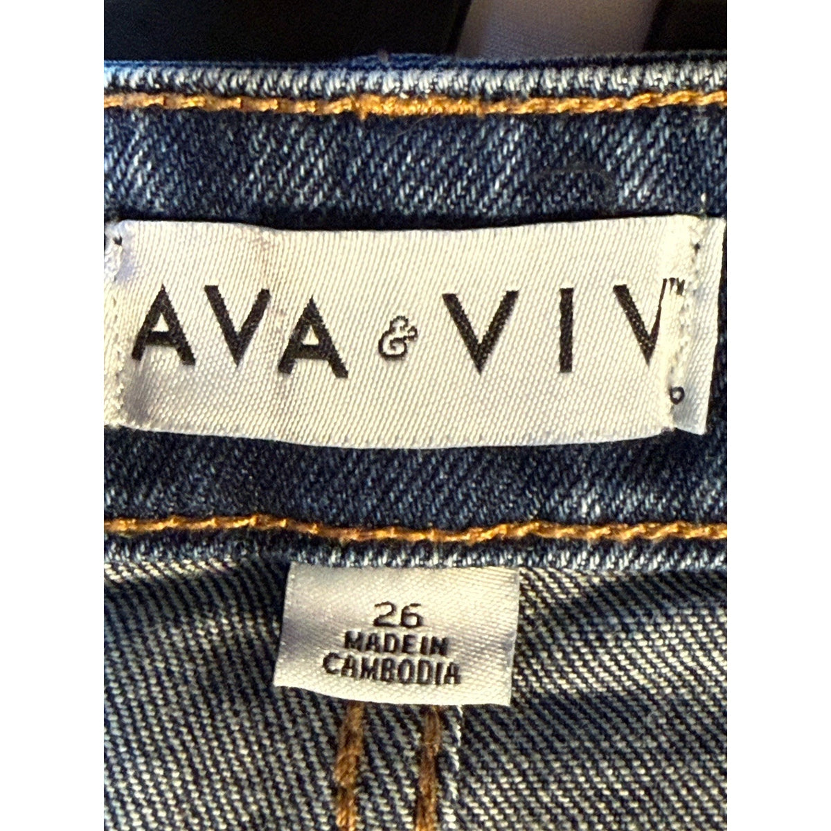 Ava & Viv Womens Size 26 Denim Shorts Blue Stretch Plus Size High Rise 7”