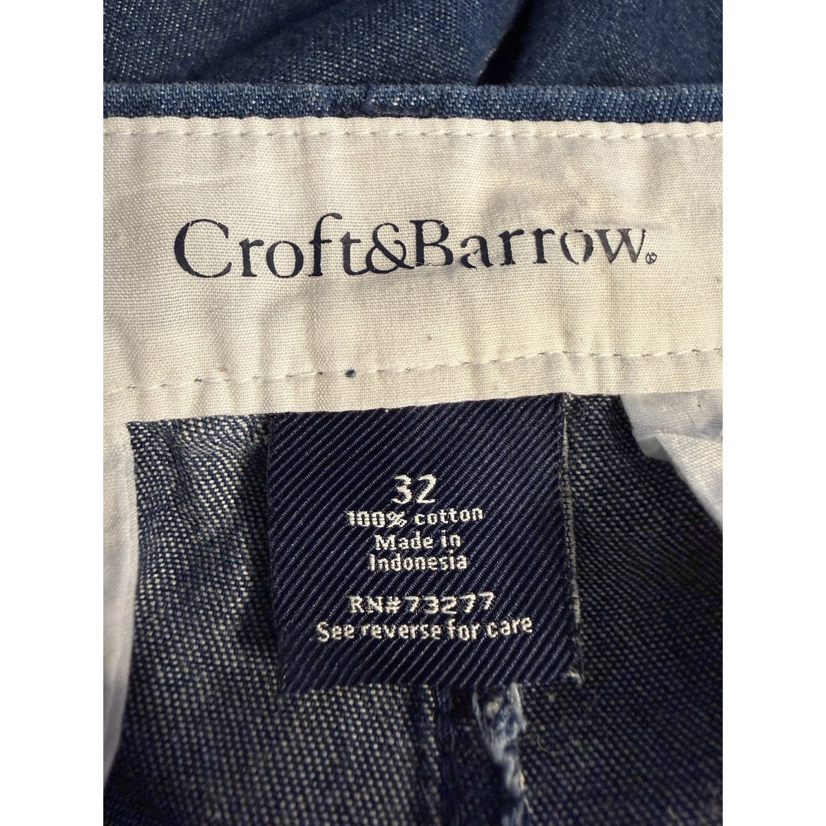 Croft & Barrow Men’s Shorts Size 32 Blue 100% Cotton Comfort Waist Classic Chino
