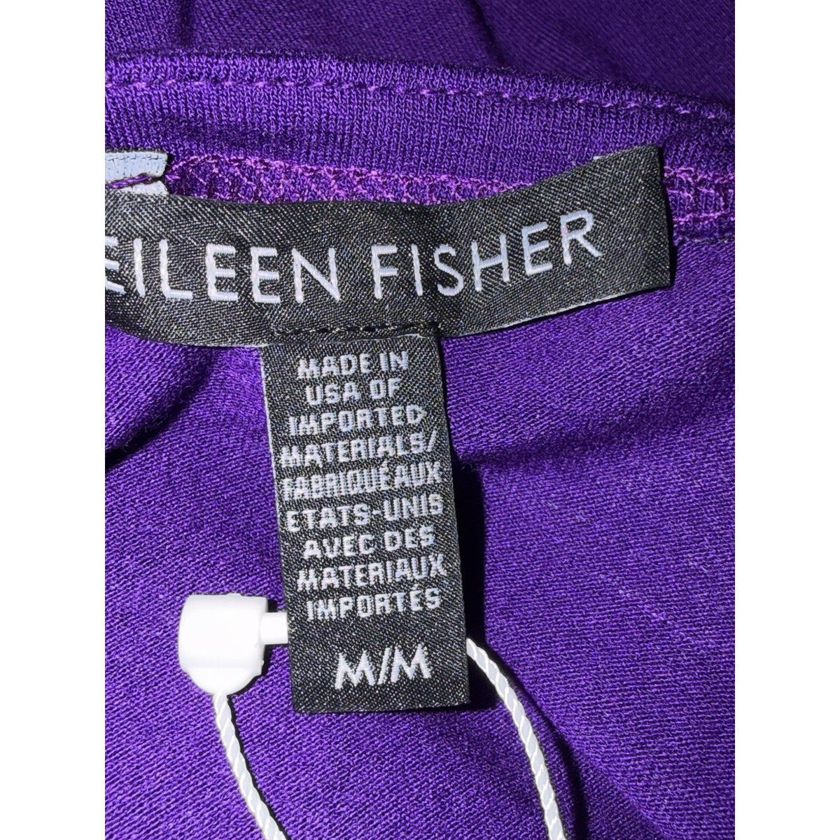 Eileen Fisher NWT Purple Bateau Neck Tunic Top Medium Viscose Stretch USA