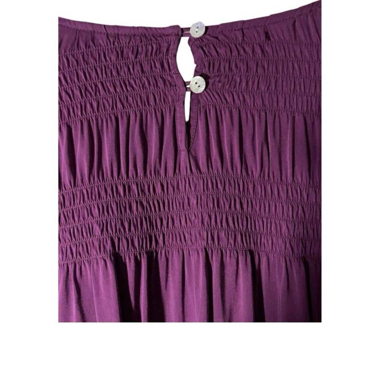 J. Jill Women's Purple Tunic Round Neck Top Ruching Blouse Shirt Size L Casual