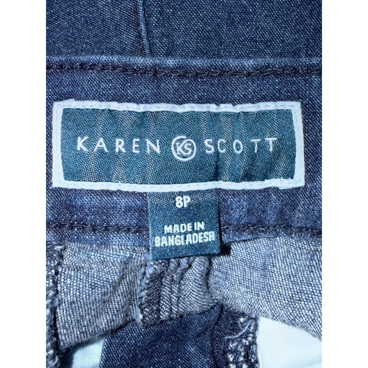 Karen Scott Denim Capri Jeans Womens 8P Petite Blue Stretch Casual Pockets