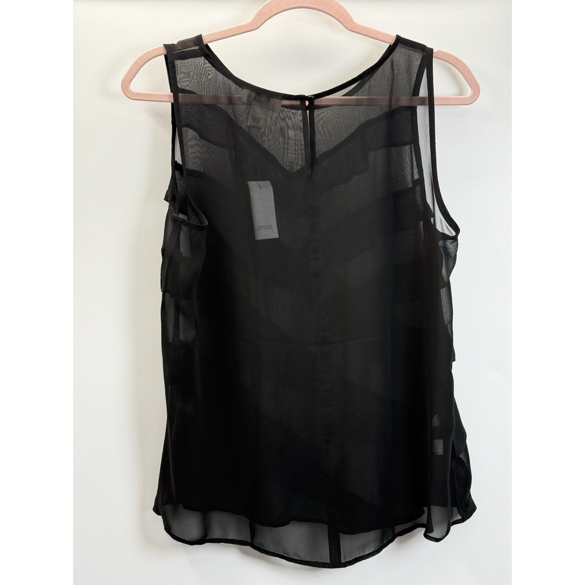 Ann Taylor Loft Top Womens Medium Black Tiered Ruffle Tunic Whimsical Fairy Goth