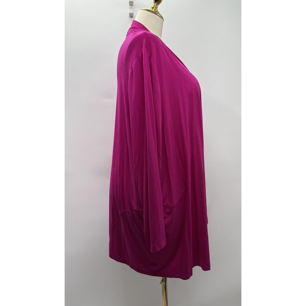 Catherines 4X 30/32W Fuchsia Open Front Cardigan Drape Knit Plus Size Rayon