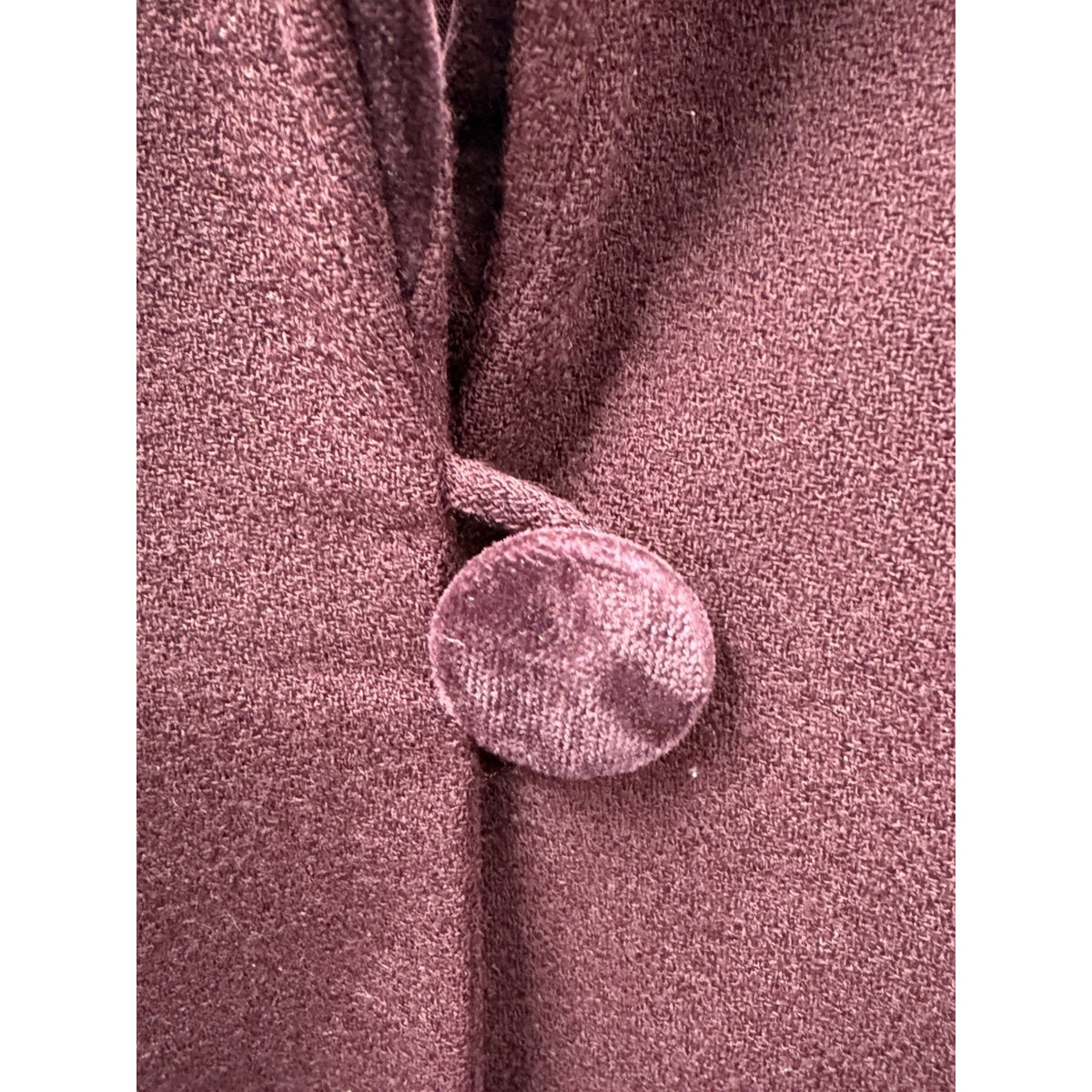 Casual Corner 100% Wool Blazer Jacket Size 16 Burgundy Velvet Trim Lined Career
