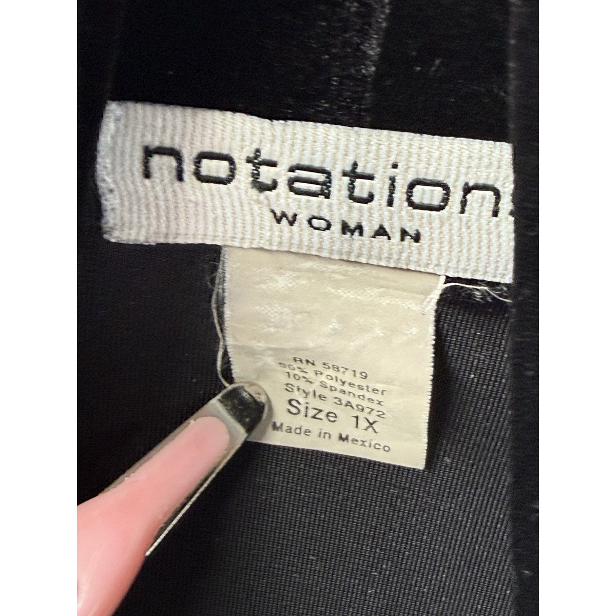 Notations Black Velvet Open Front Cardigan 1X Stretch Drape Whimsigoth