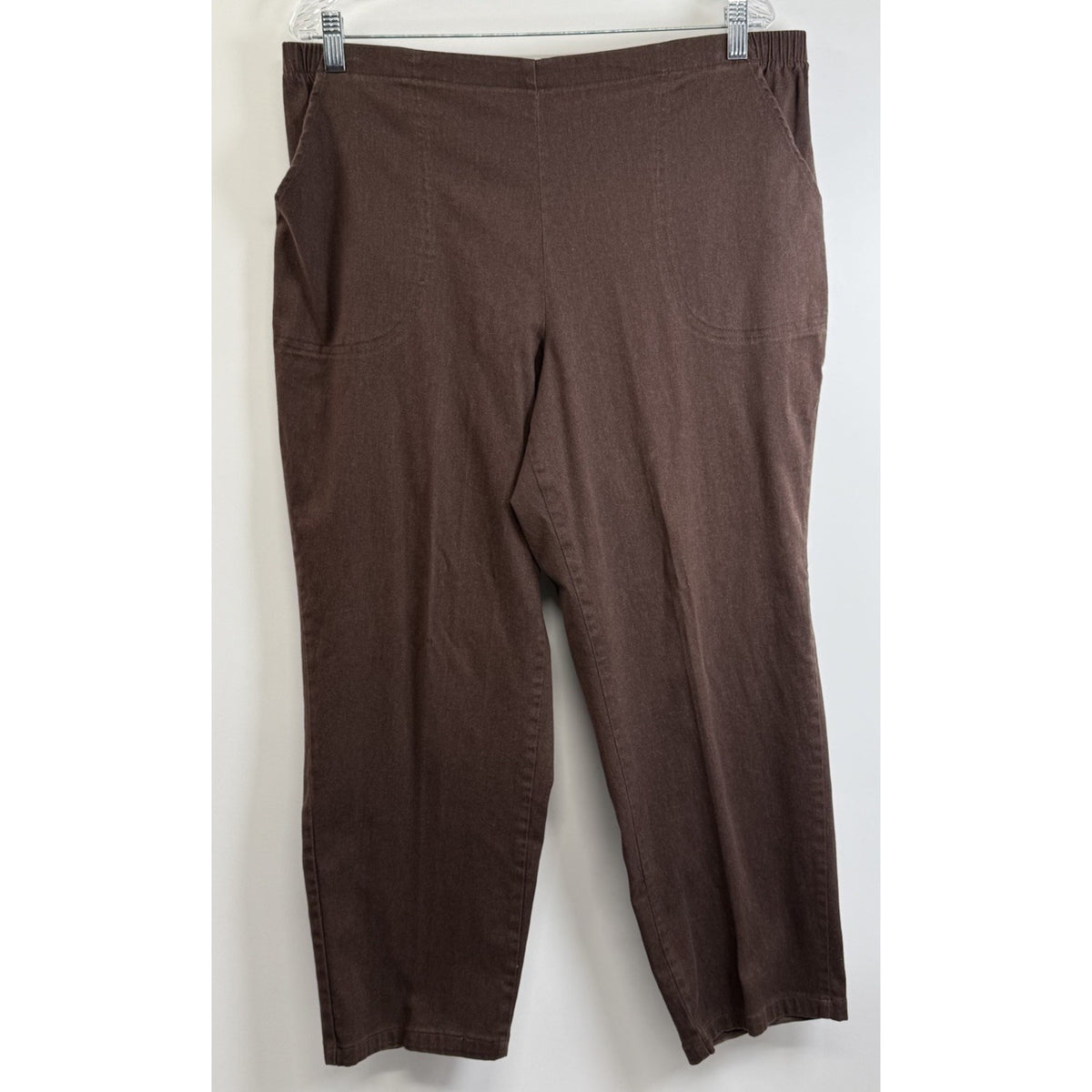 Just My Size Elastic Waist Pull-On Cotton Stretch Pants 2X Brown