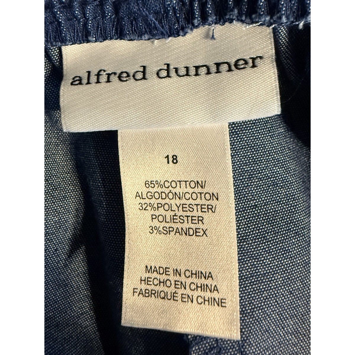 Alfred Dunner Womens Sz 18 Pull On Jeans NWT Elastic Waist Stretch Denim Pockets