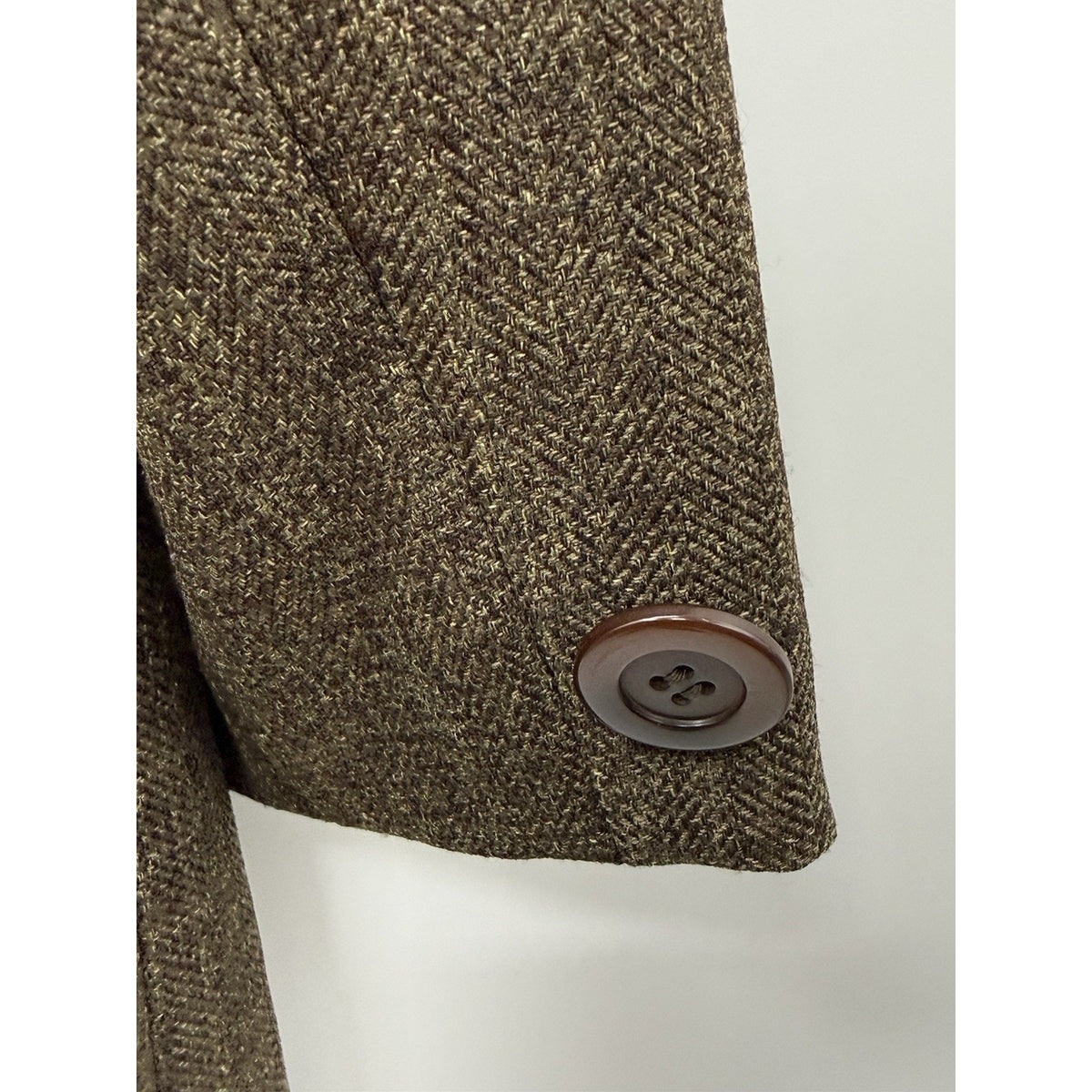 Levine Classics 18W Olive Brown Herringbone Long Coat Jacket Plus Size