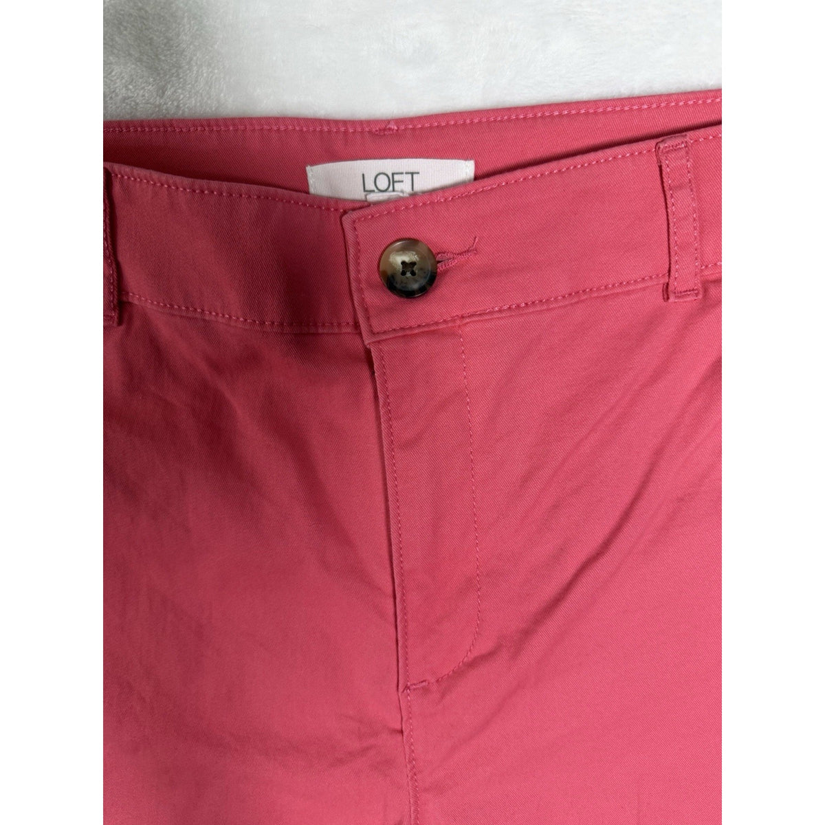 LOFT Womens Pink Crop Pants Size 10 Cotton Stretch Chino Capri Crop Casual