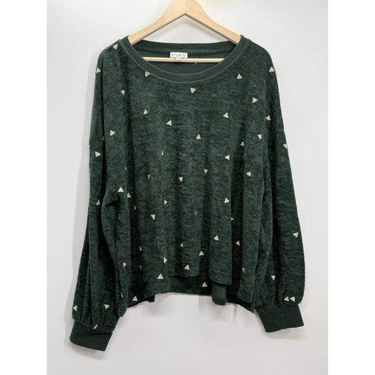 Wonderly Studio Green Embroidered Sweatshirt XXL Long Sleeve Pullover