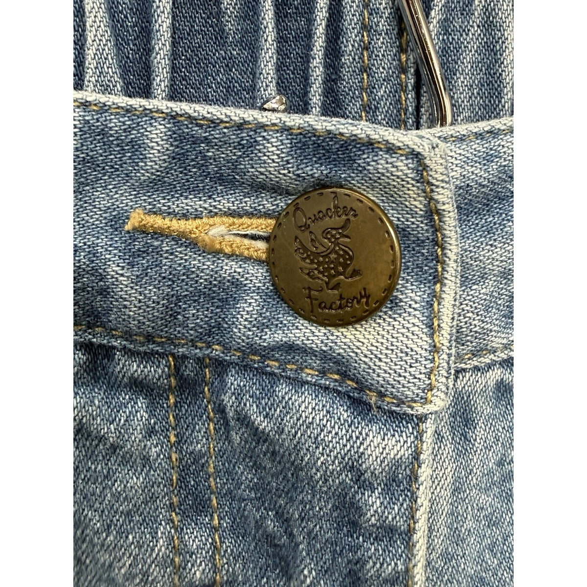 Quacker Factory Jeans Women’s 1X Rhinestone Studded Stretch Denim Straight Leg