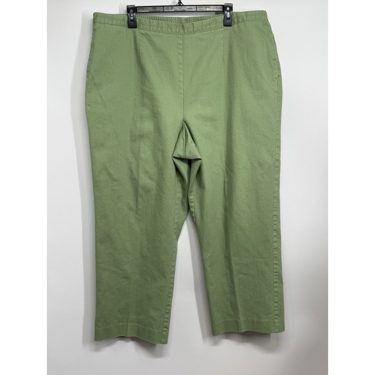 Alfred Dunner Womens 22W Denim Green Pull On Pants Elastic Waist Straight