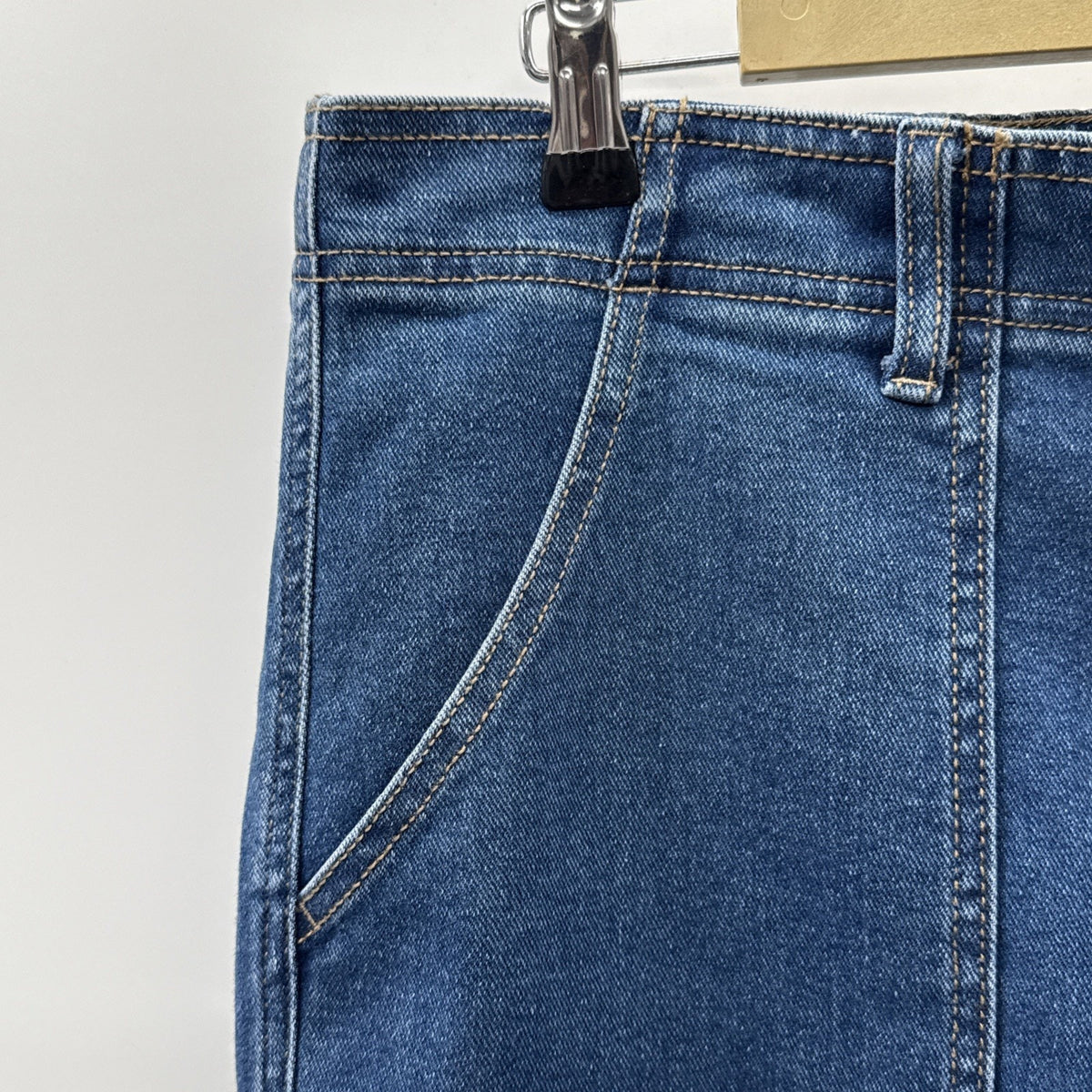 ReCreation Jeans Women's Large Blue Denim Stretch Waistband Straight Leg Casual