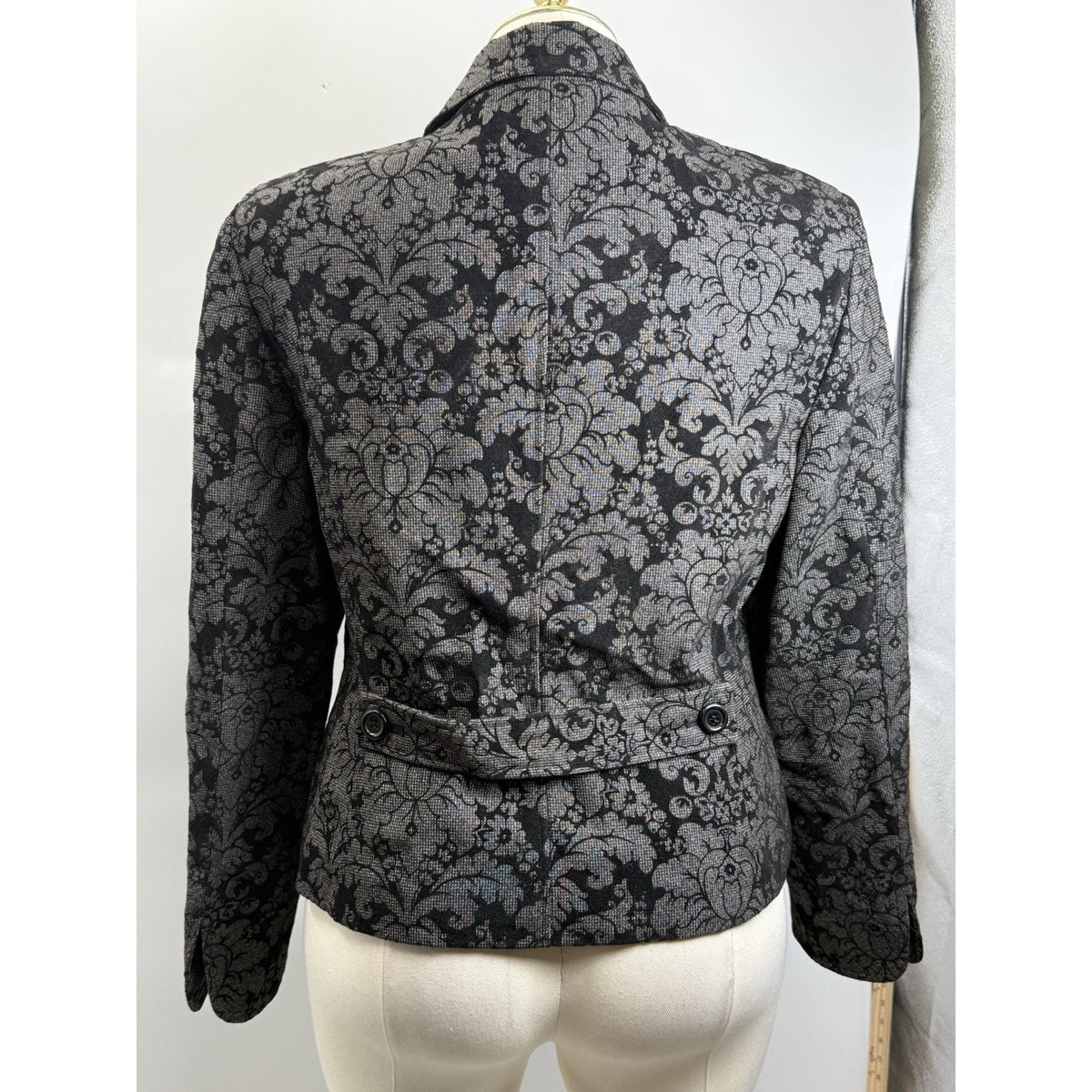 Evan Picone Floral Jacquard Blazer Dark Academia Gothic Romantic Size 16