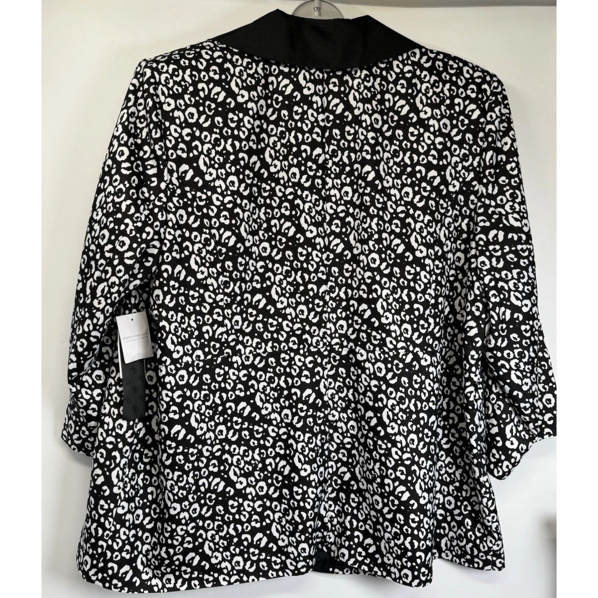 Added Dimensions Leopard Print Blazer 3X Black White Animal Print Jacket Chic