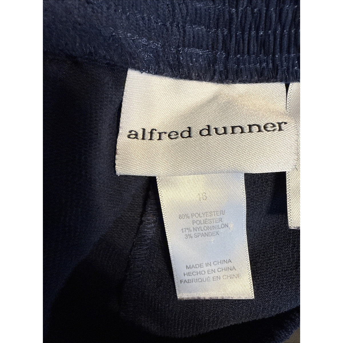 Alfred Dunner Dk Blue Corduroy Pants Sz 16 Pockets Elastic Waist Pull On Casual