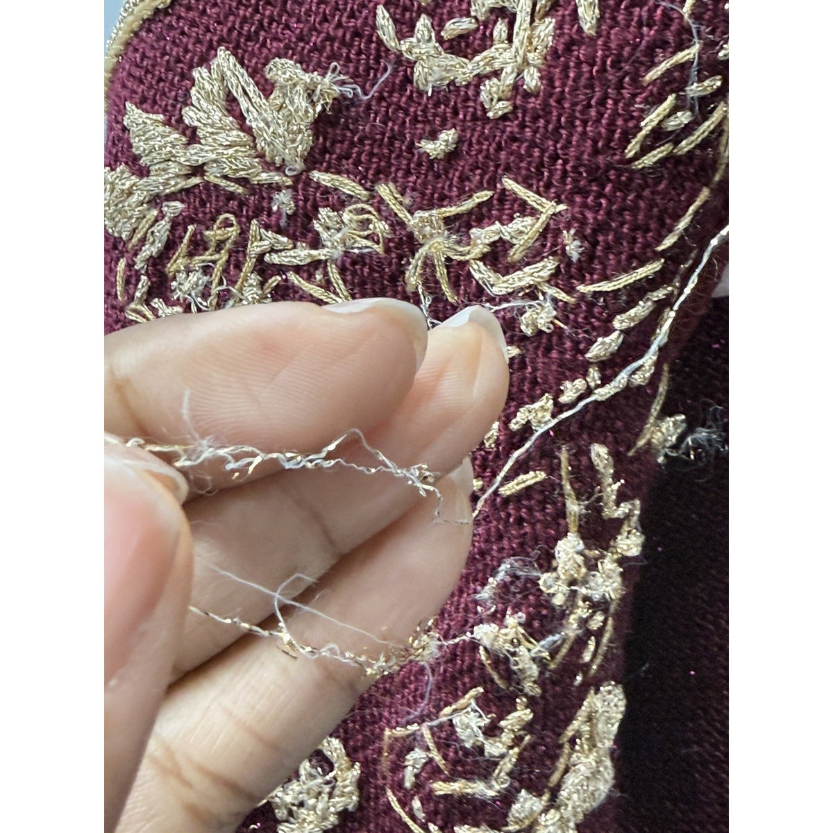 Vintage Jaclyn Smith Cardigan M Burgundy Gold Beaded Metallic Embroidered