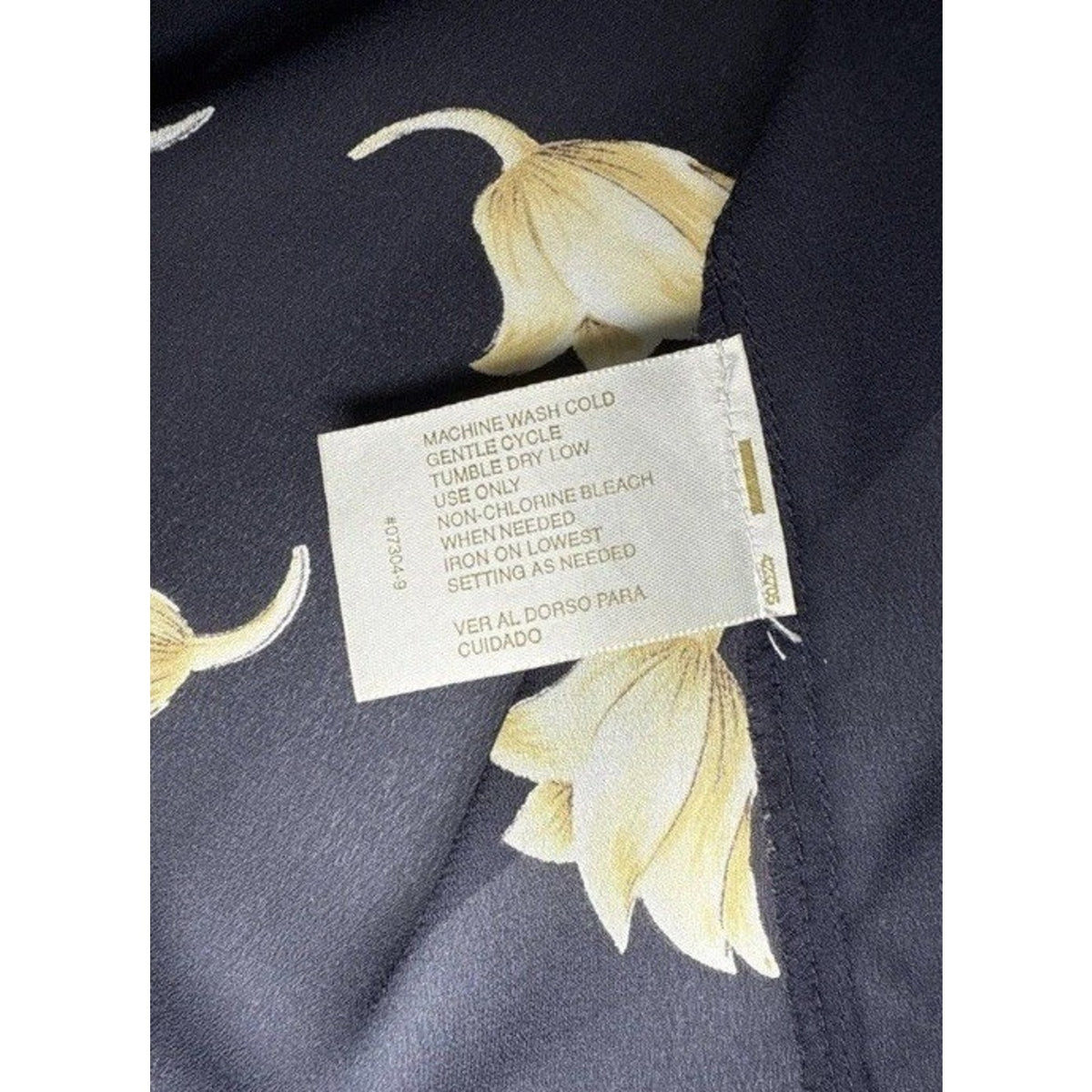 Christie & Jill Women’s Tulip Print Blouse 18W Black Yellow Floral Plus Size