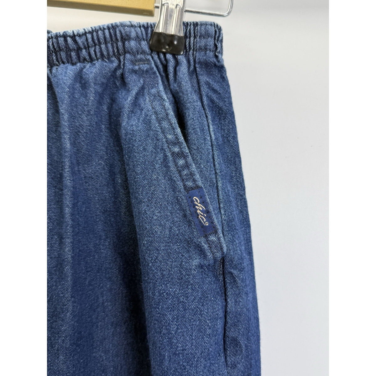Vintage Chic Jeans Womens 12P Blue High Rise Relaxed Tapered Pull On Pants