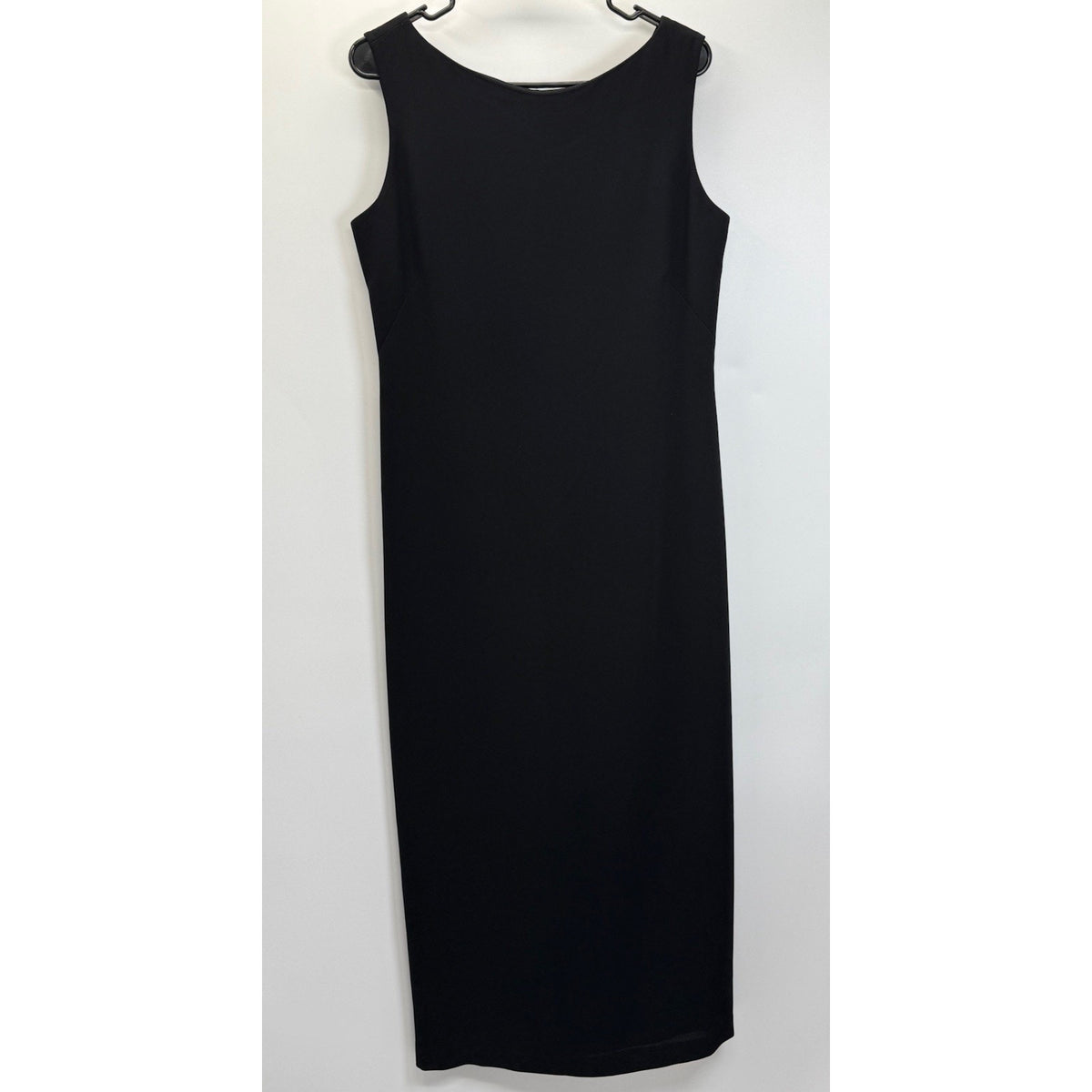Cynthia Howie Black Sleeveless Midi Dress Women’s 12 Minimalist Back V Formal