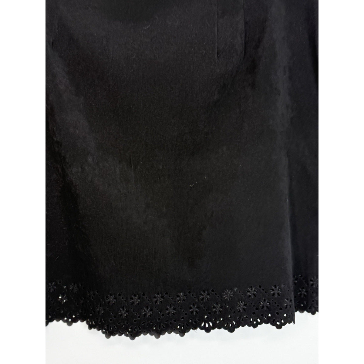 Venezia Jeans Black Skirt Womens Plus Sz 22 Eyelet Hem Back Zip Knee Length 21”