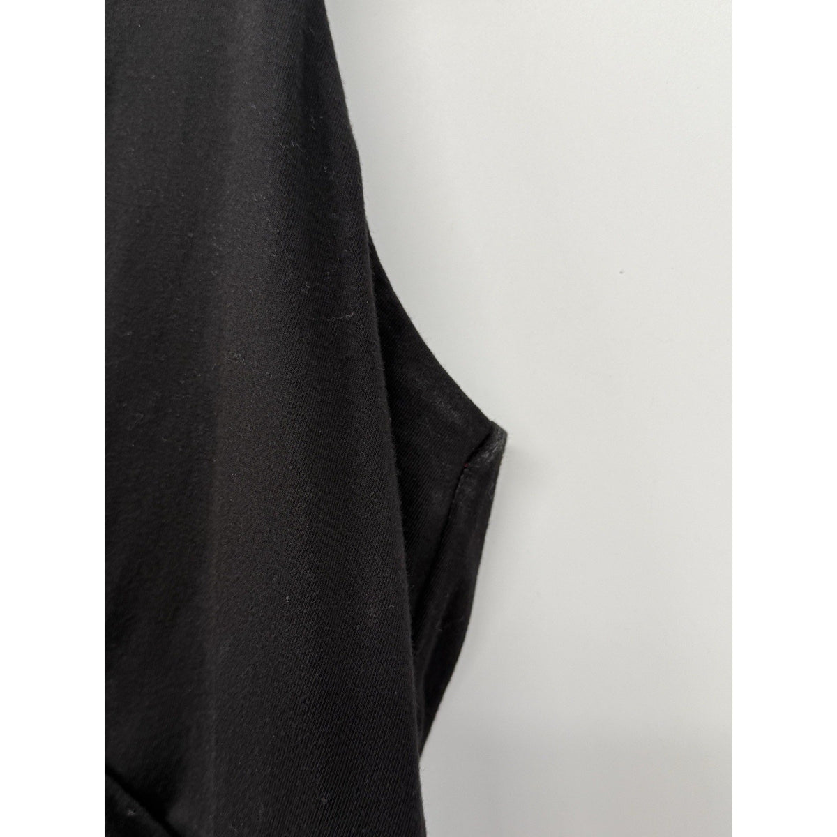 Lands End 2X Black Faux Wrap Dress Stretch Pima Cotton Empire Waist