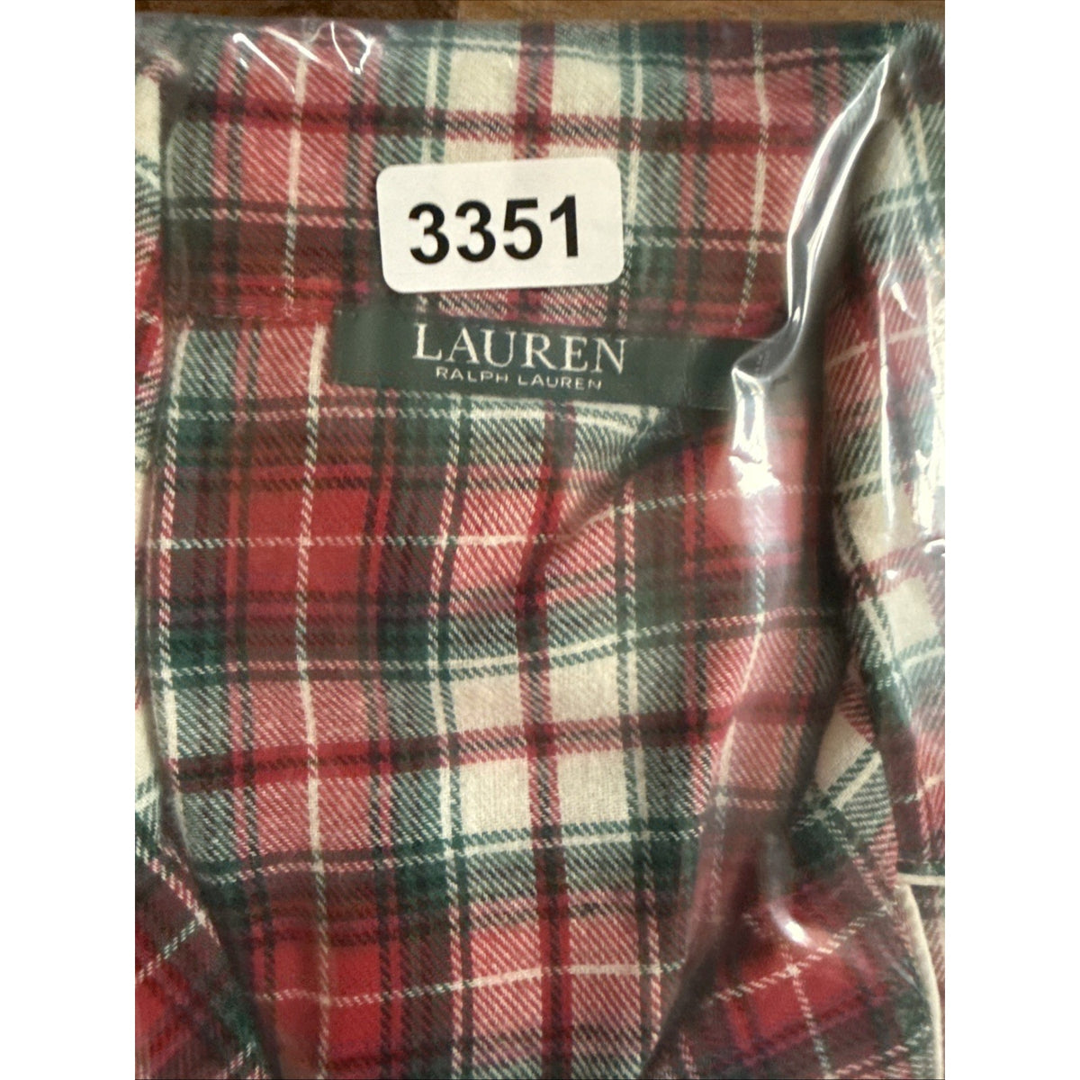 Lauren Ralph Lauren Plaid Flannel Sleep Shirt Nightgown NWT Red Green Cotton L