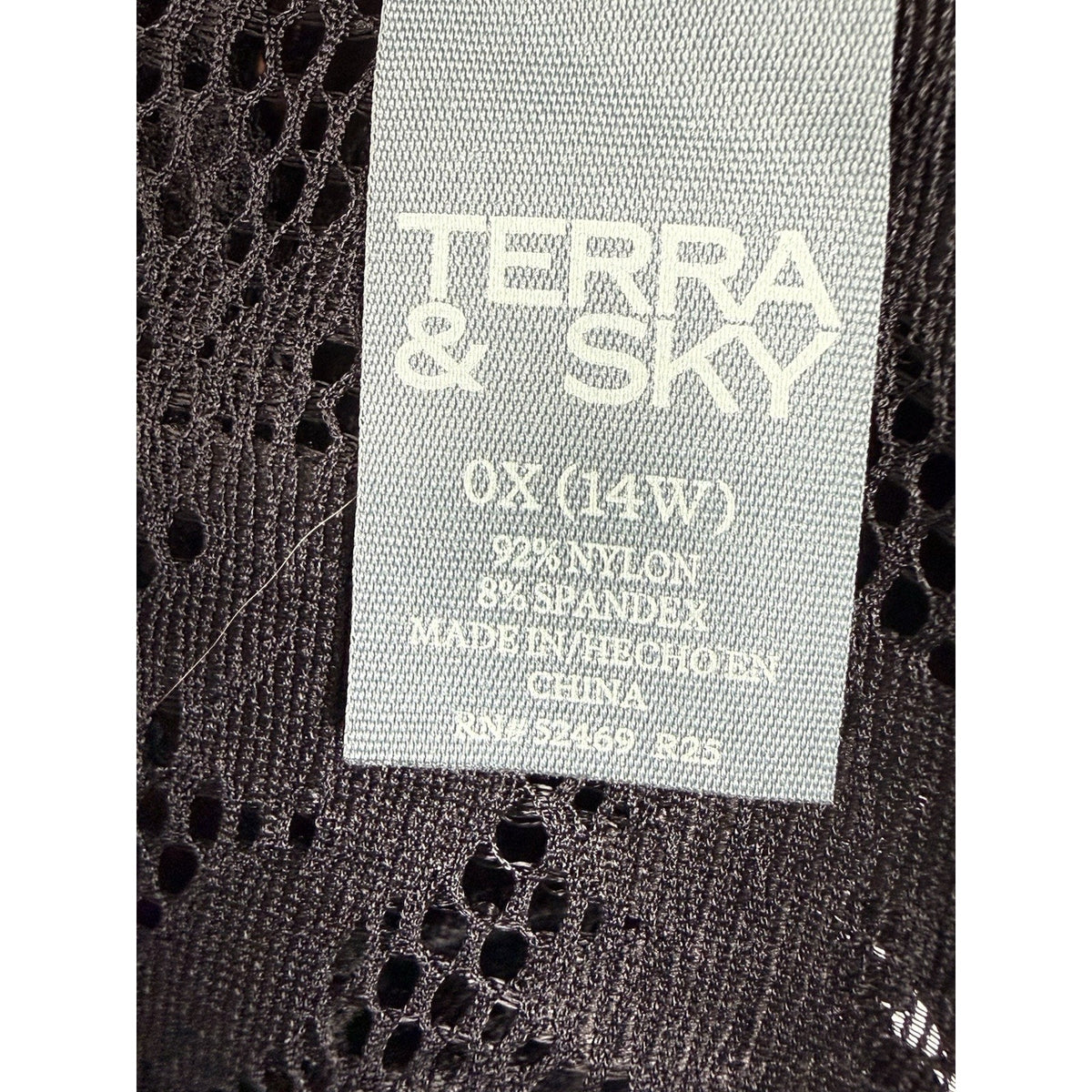 Terra & Sky Black Lace Peplum Top 0X Plus Flutter Sleeve Sheer Whimsigoth Fairy