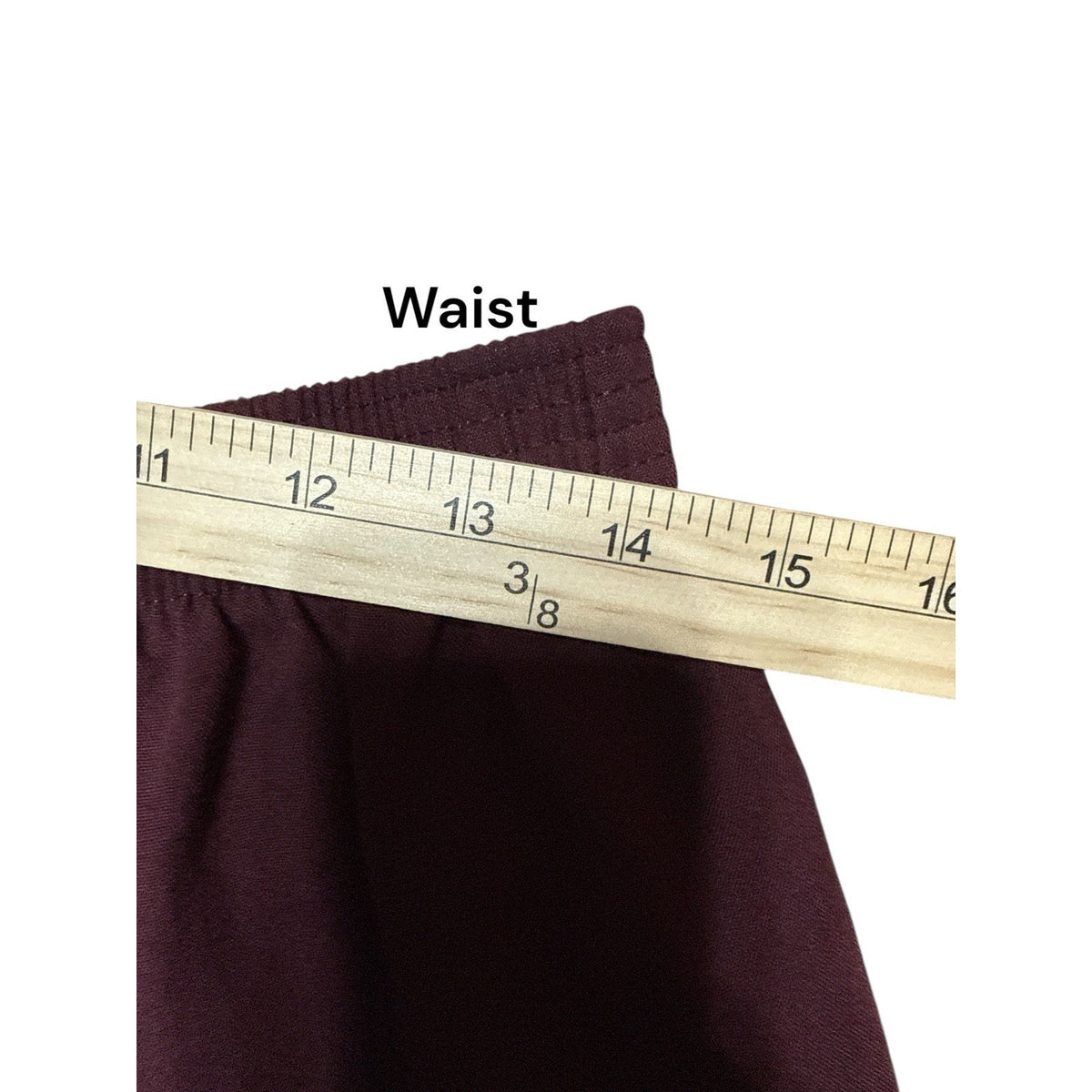 BONWORTH Women's Wine Pull-on Dress Pants SZ L Petite Elastic Waist Pockets