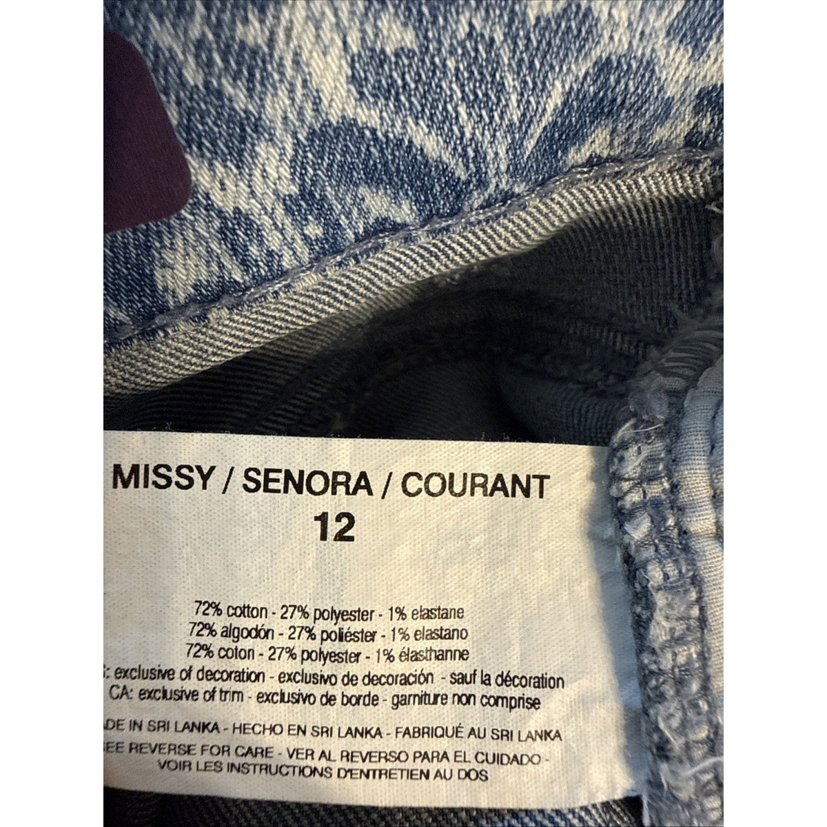 Gloria Vanderbilt Women Sz 12 Amanda High Rise Classic Blue Pasiley Denim Shorts
