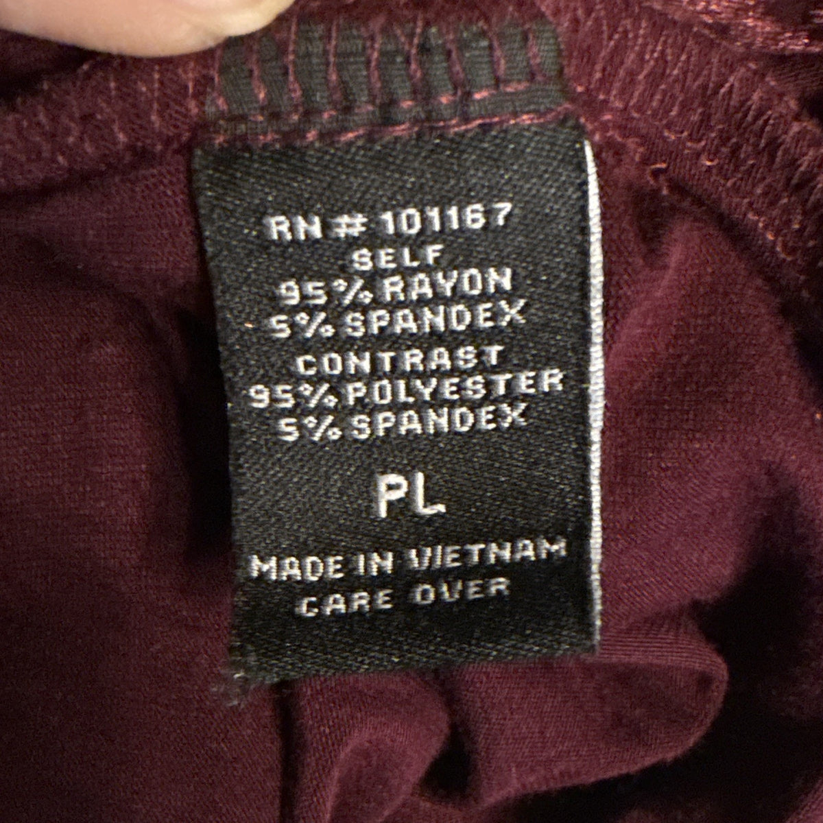 Cha Cha Vente Womens Plus Burgundy Scoop Neck Tunic 3/4 Sleeve Stretch Velvet