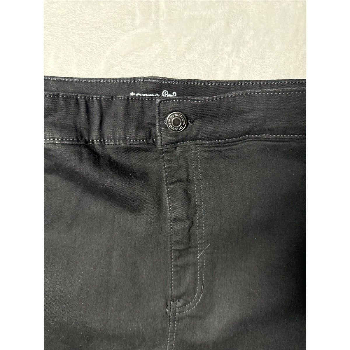 Terra & Sky Jeans Womens 24W Black Denim Skinny High Rise Stretch Preppy