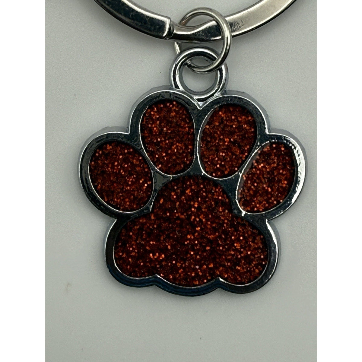 Ruby Ember Paw Glitter Dog Keychain Purse Charm Pet Lover Gift Red