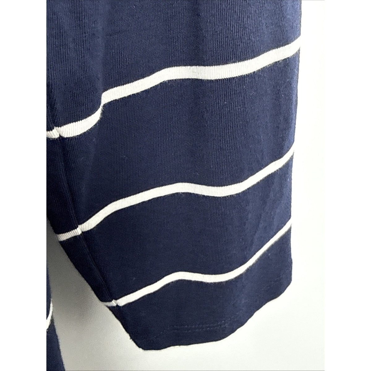 The Talbots Tee Womens Large Petite Blue Ivory Striped Turtleneck Soft Cotton