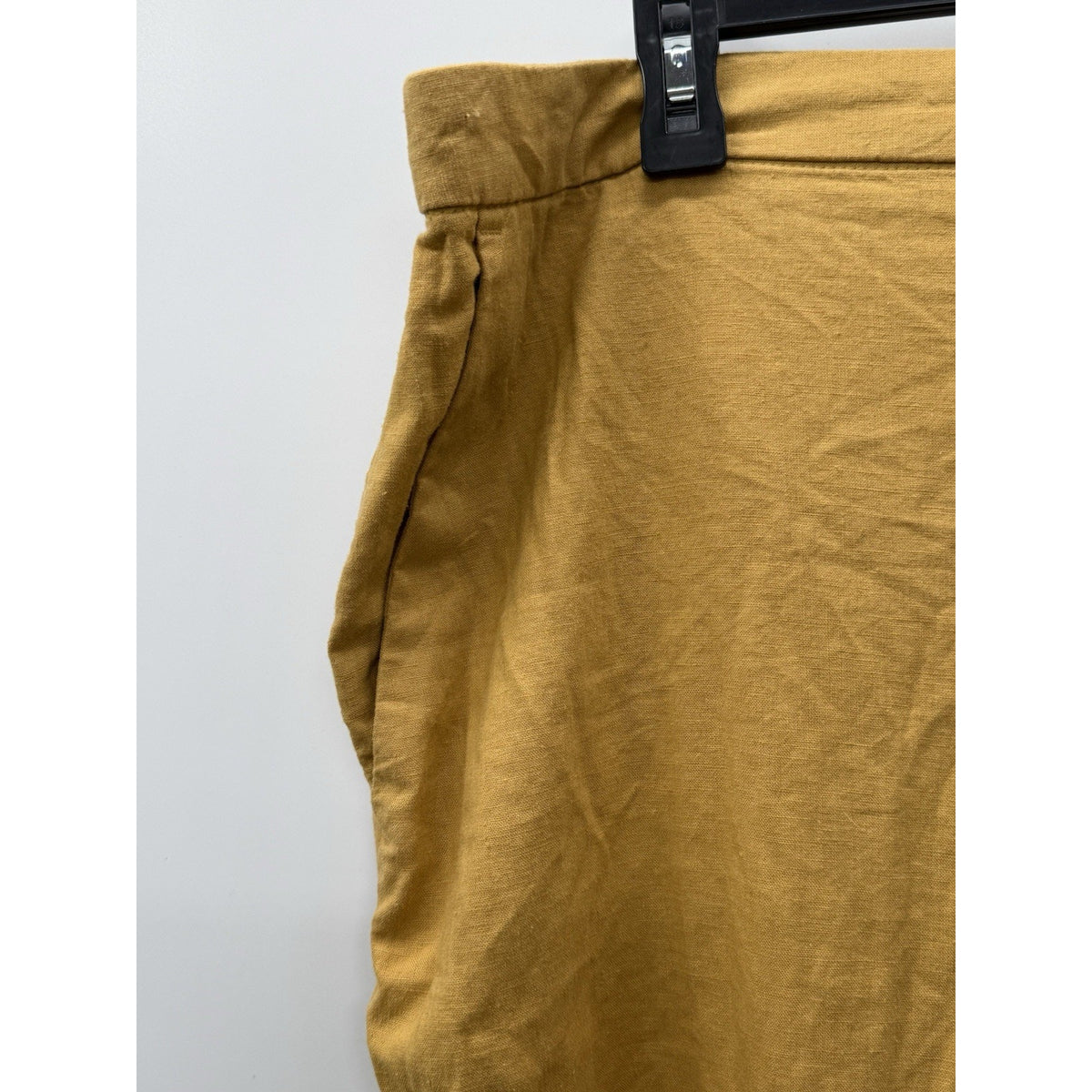 Old Navy Linen Blend Wide Leg Crop Pants Womens 16 Elastic Waist Minimalist