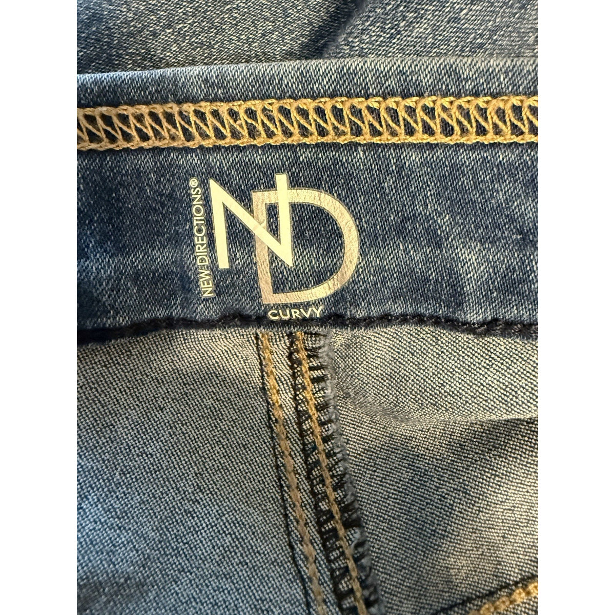 New Directions Curvy Women Plus Size Pull On Skinny Stretch Denim Jeans Blue