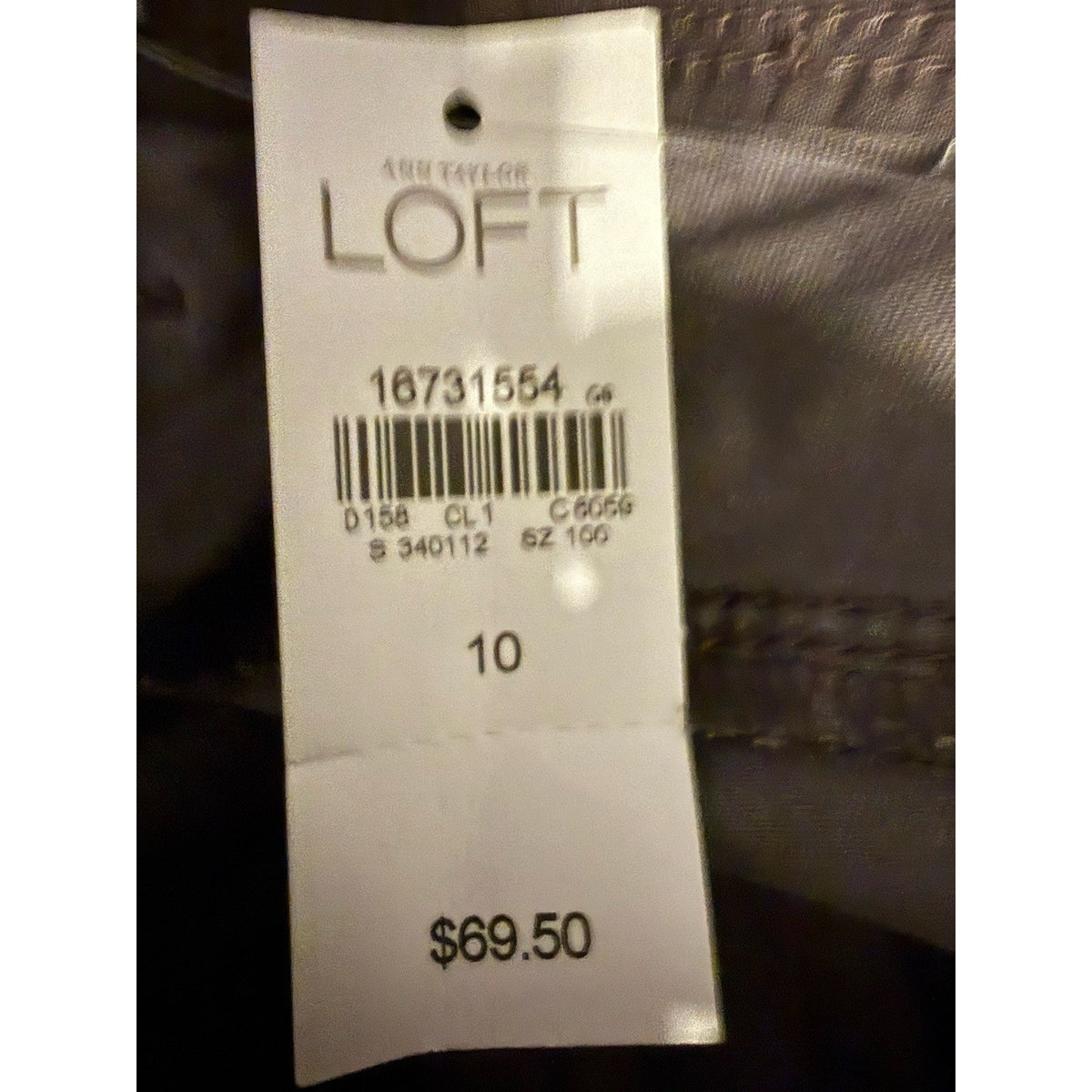 LOFT Women’s Gray Camouflage Skinny Pants Cotton Twill Stretch Mid Rise 29"
