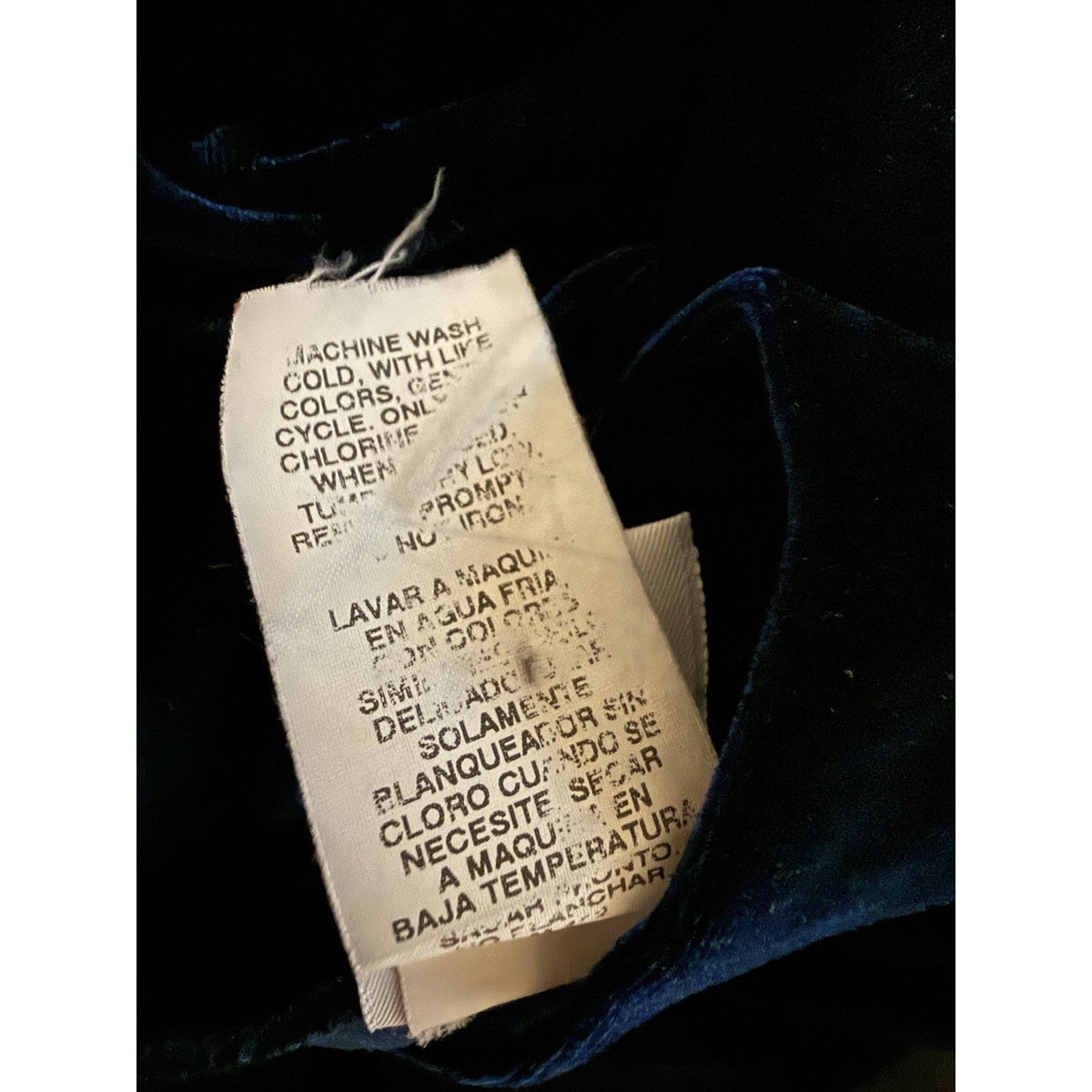 My Michelle Blue Velvet Mini Dress Mock Neck Short Sleeve Stretch Size 12