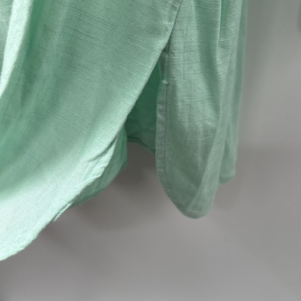 Ruby Rd. Pullover Tunic Top 2X Green Linen Blend Minimalist Roll Tab Sleeves