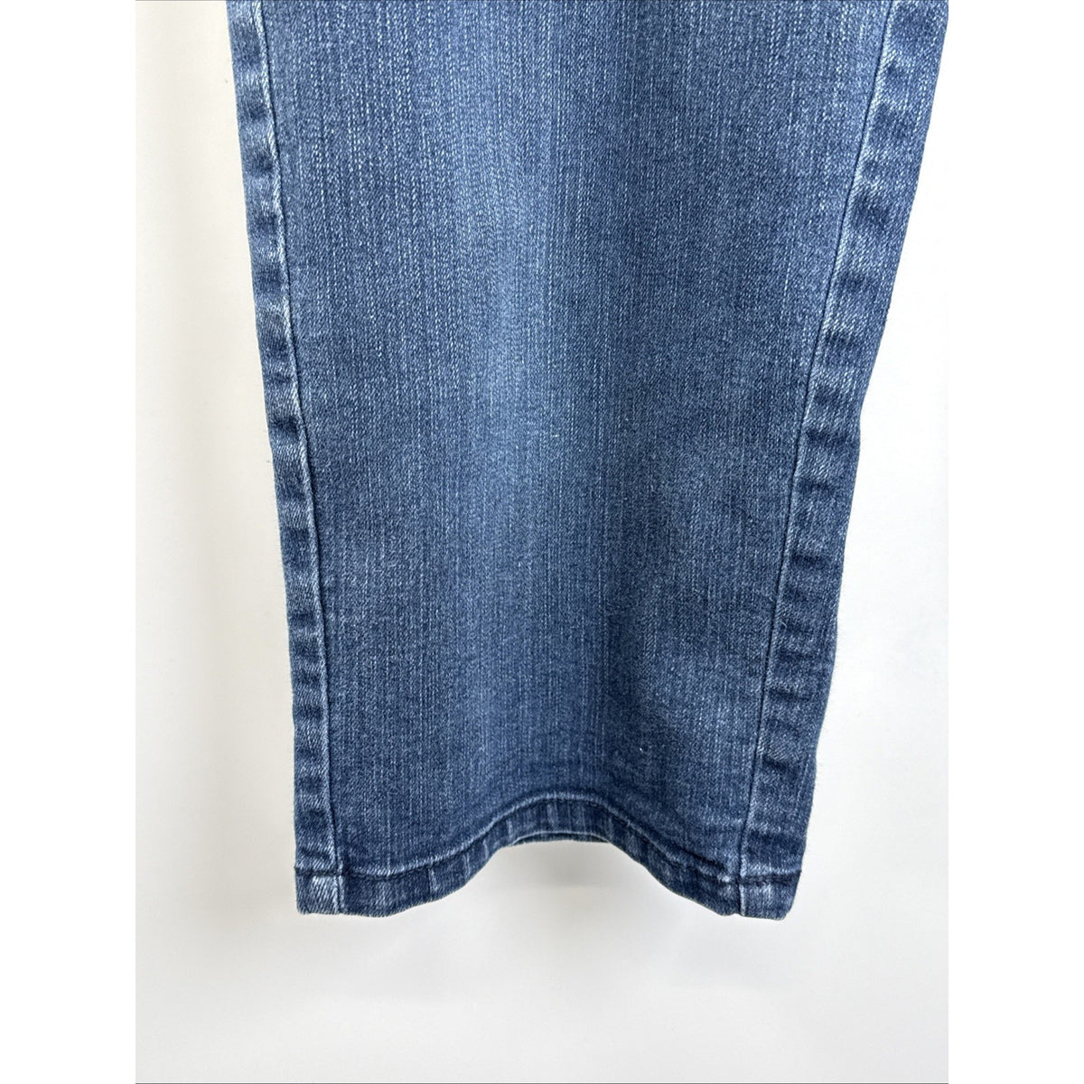 Basic Editions Womens Denim Pull On Capri Pants Sz10 Blue High Waist Relaxed Fit