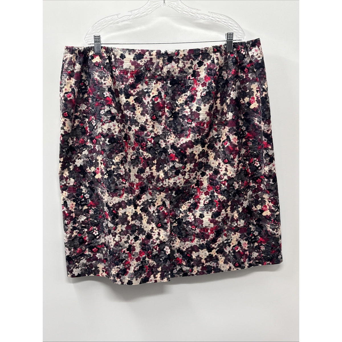 Talbots Purple Pink Gray Floral Pencil Skirt Career Womens Size 20W Back Zipper