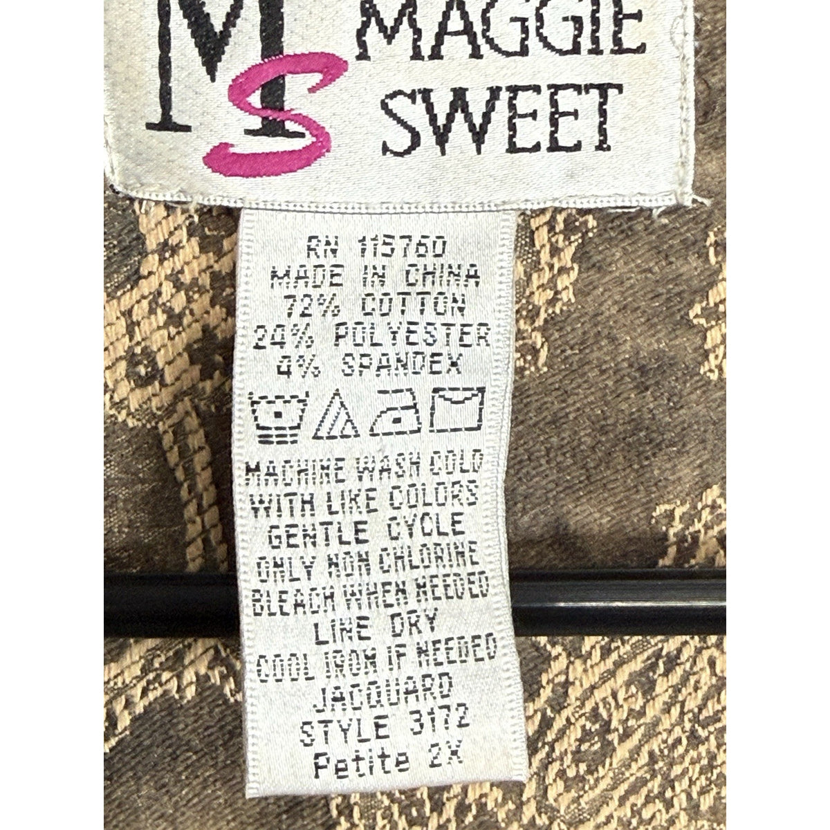 Maggie Sweet Jacket Petite XL Brown Floral Tapestry Blazer Vintage Style