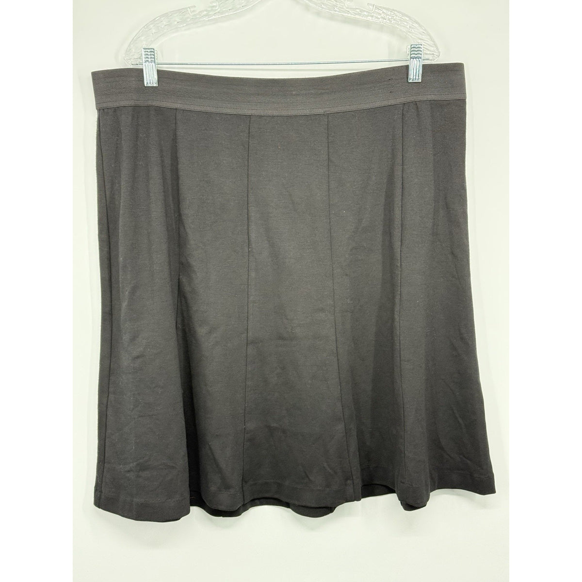 Lane Bryant Size 18 Black A-Line Knit Skirt Side Zip Stretch